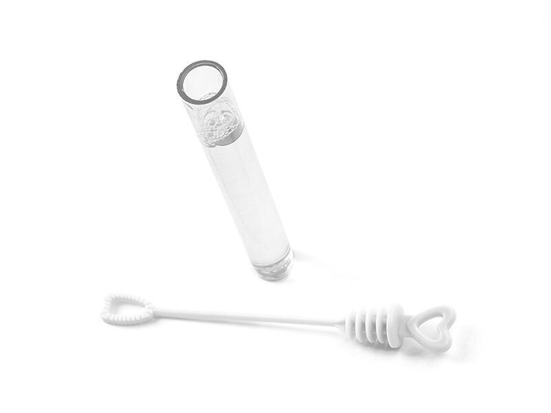 48 Stück Seifenblasen Herz Weiss