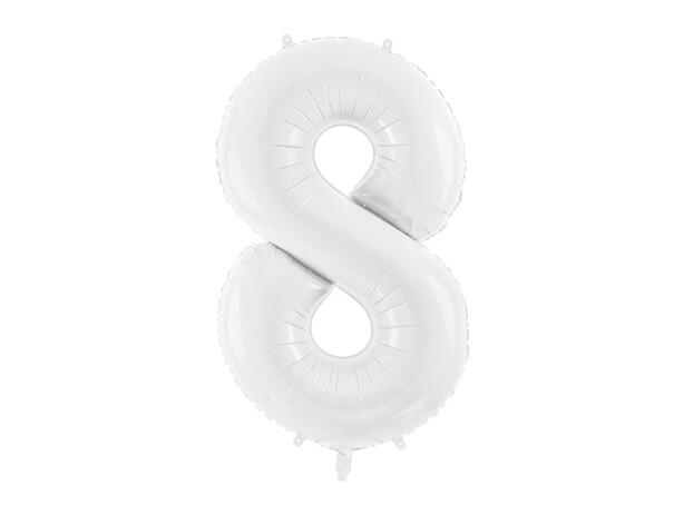 Zahlenballon Weiss 8