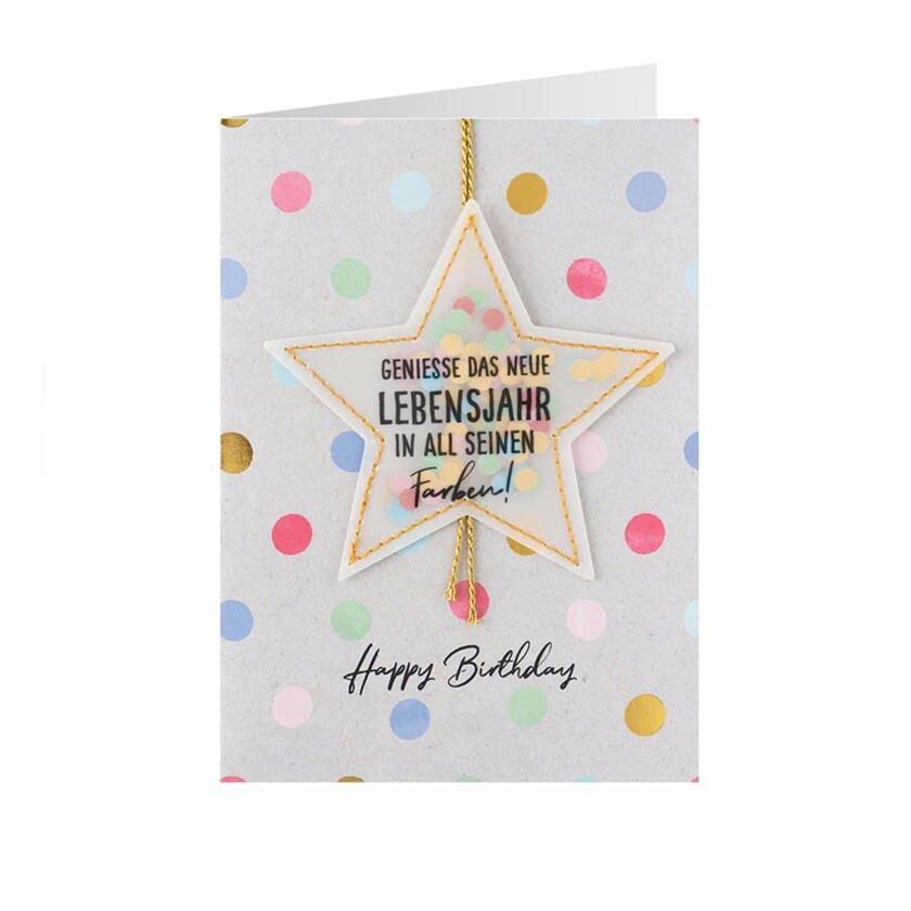 Geburtstagskarte Stern Geniesse das neue Lebensjahr