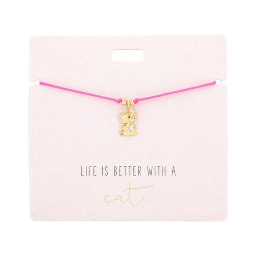 Armband mit Charms Life is better with a cat