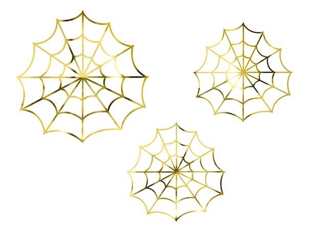 Décoration papier araignées dorées