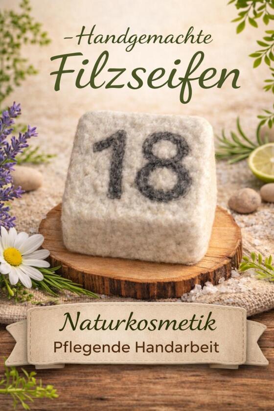 Savon Feutre Fait Main Numéro 18 Gris