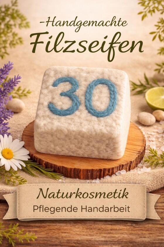 Savon Feutre Fait Main Numéro 30 Bleu Clair