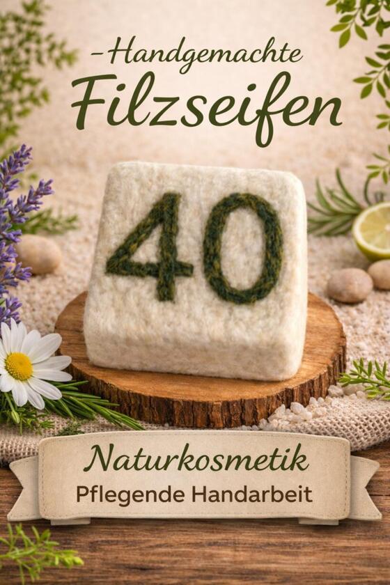 Savon Feutre Fait Main Numéro 40 Vert Foncé