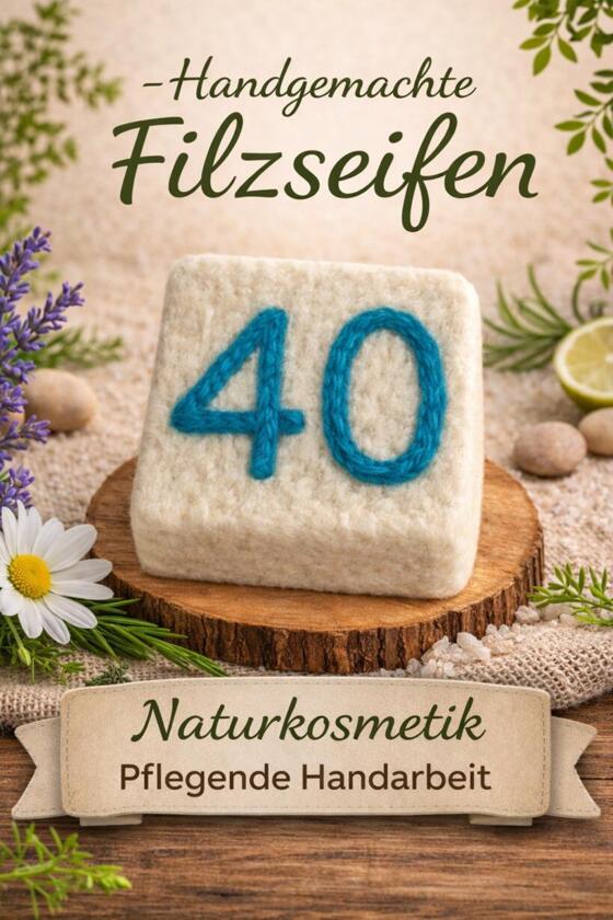 Savon Feutre Fait Main Numéro 40 Bleu