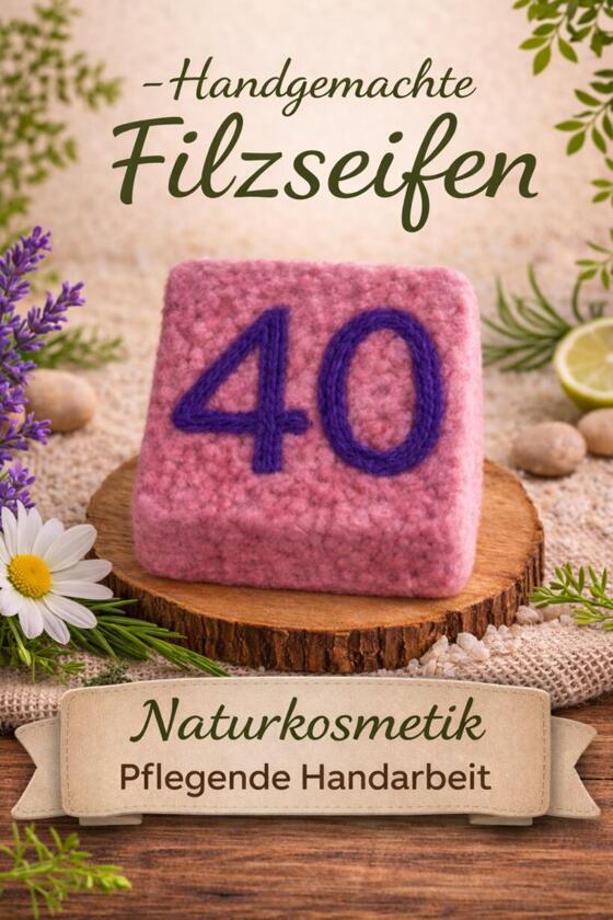 Savon Feutre Fait Main Numéro 40 Rose