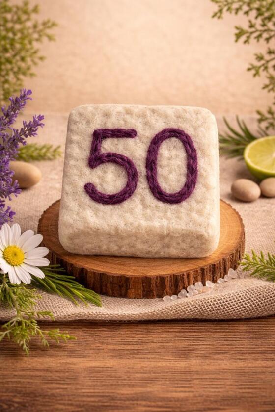 Savon Feutre Fait Main Numéro 50 Rose