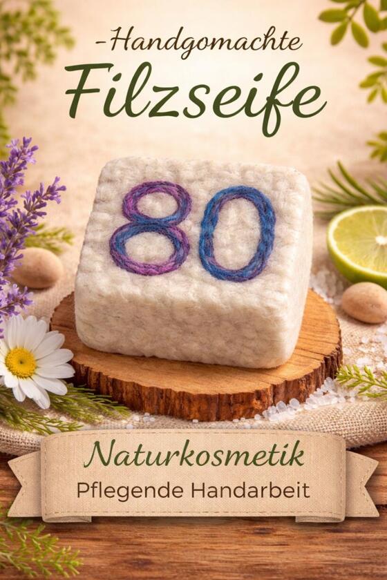 Savon Feutre Fait Main Numéro 80 Bleu