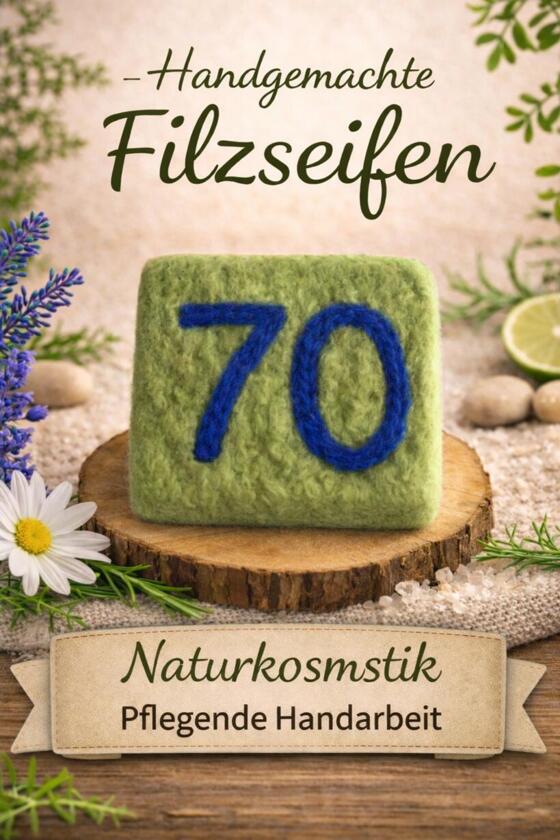 Savon Feutre Fait Main Numéro 70 Vert