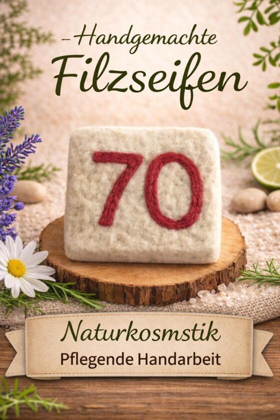 Savon Feutre Fait Main Numéro 70 Rose