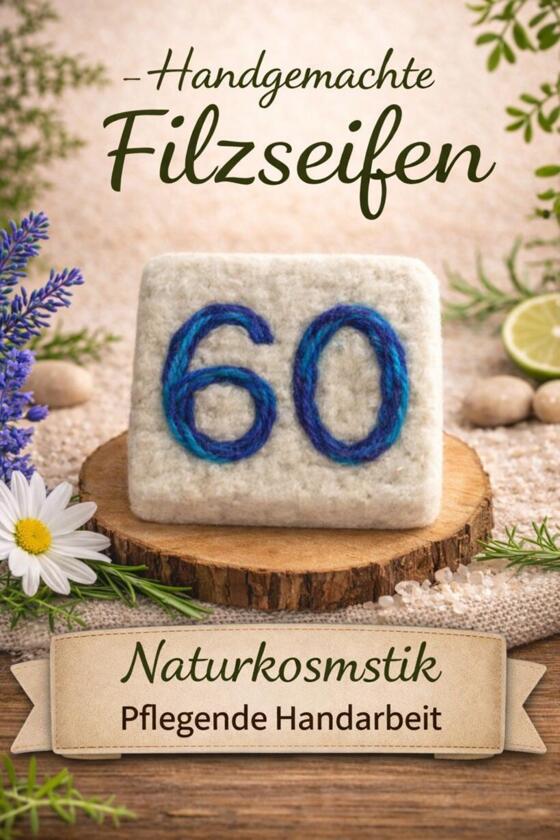 Savon Feutre Fait Main Numéro 60 Violet Bleu