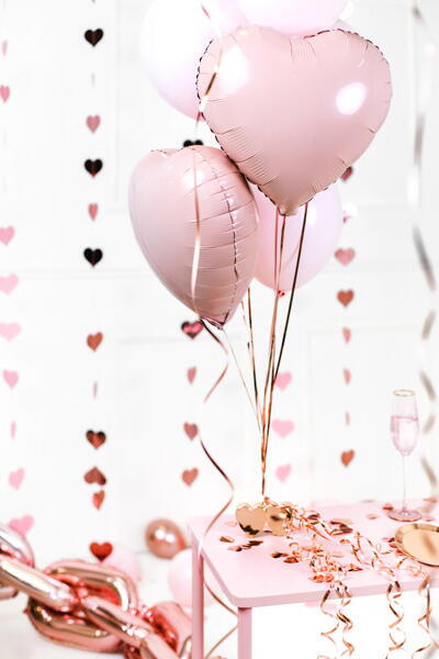 Ballon aluminium coeur rose clair 45cm