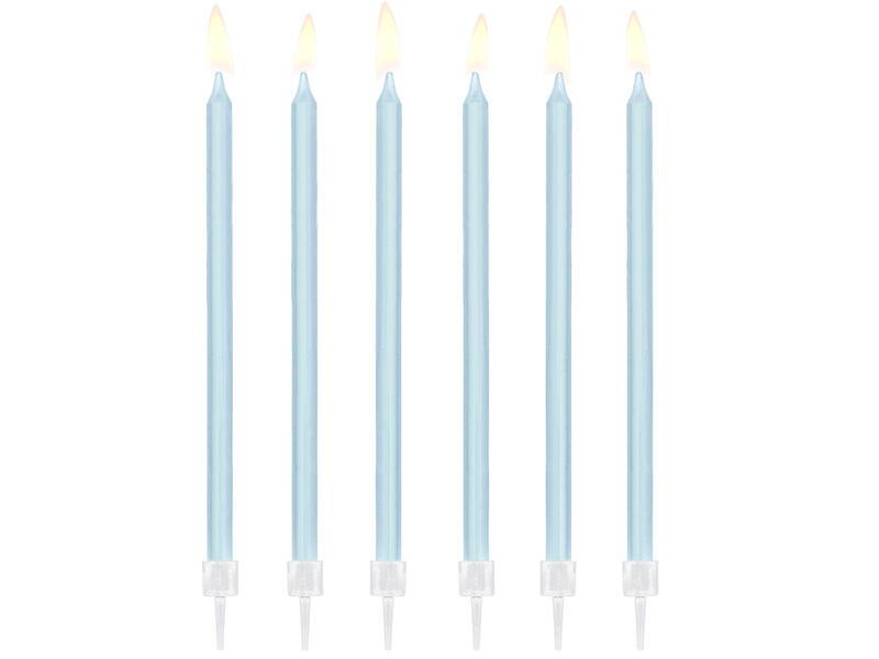 Bougies d&#39;anniversaire bleu clair 14cm