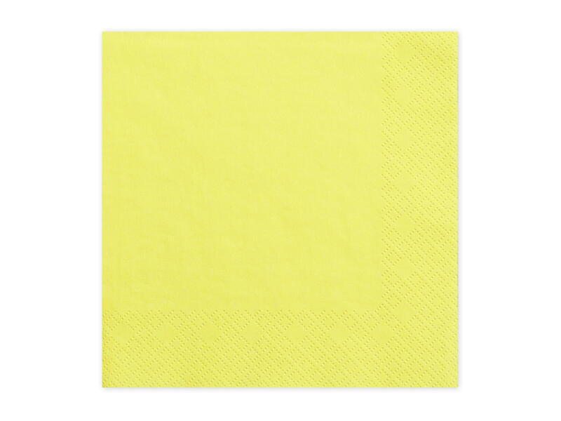 Serviettes jaune 33x33cm