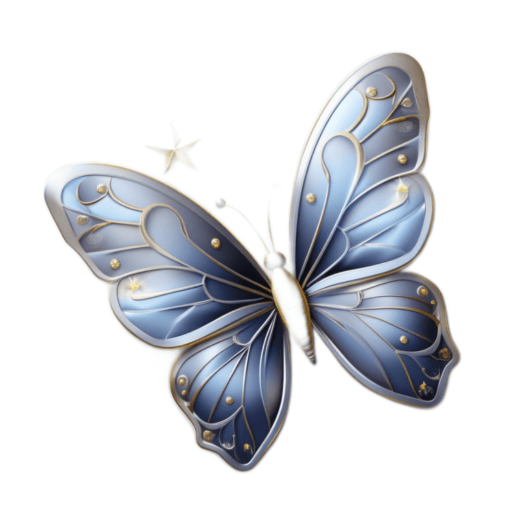 Bügelbild Schmetterling  Blau