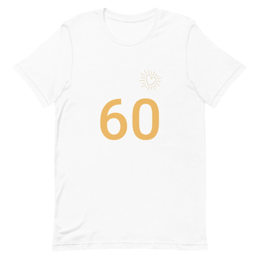 T-Shirt Weiss Zahl 60 Gold