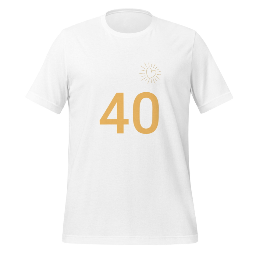 T-Shirt Blanc Numéro 40 Or