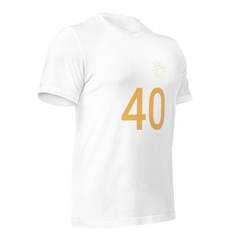 T-Shirt Blanc Numéro 40 Or