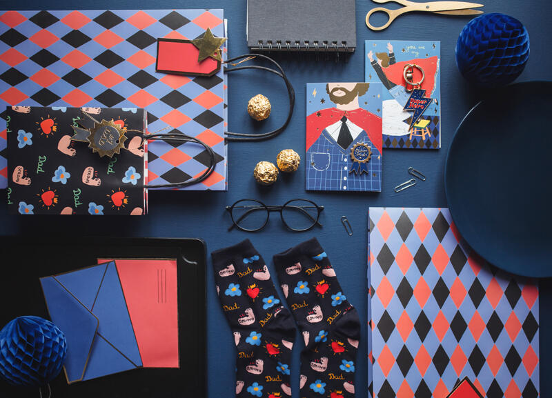 Badge Carte Fête des Pères Etoiles Papa