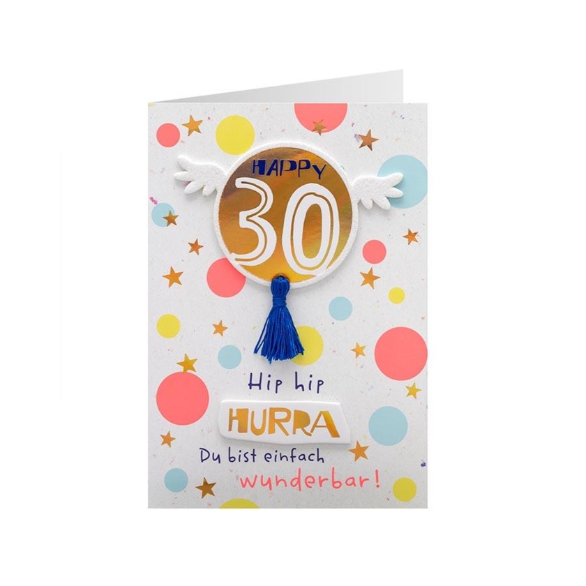 Geburtstagskarte Engel 30 hip hip