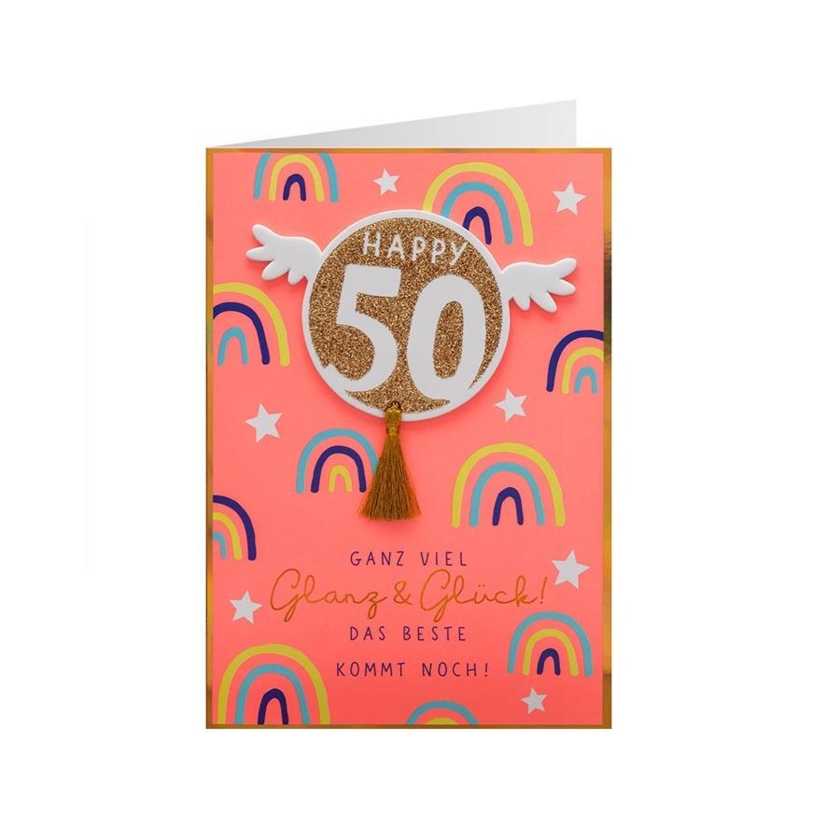 Geburtstagskarte Engel Happy 50