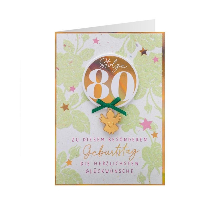 Geburtstagskarte Engel Stolze 80