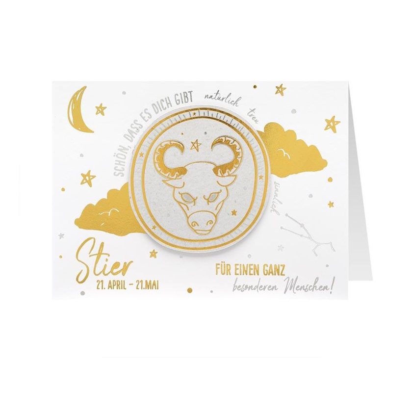 Grusskarte Sterne Stier