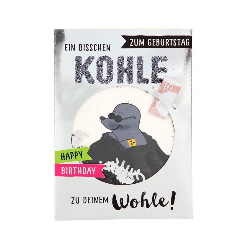 Geburtstagkarten Glitzer Zum Geburtstag ein biscchen Kohle