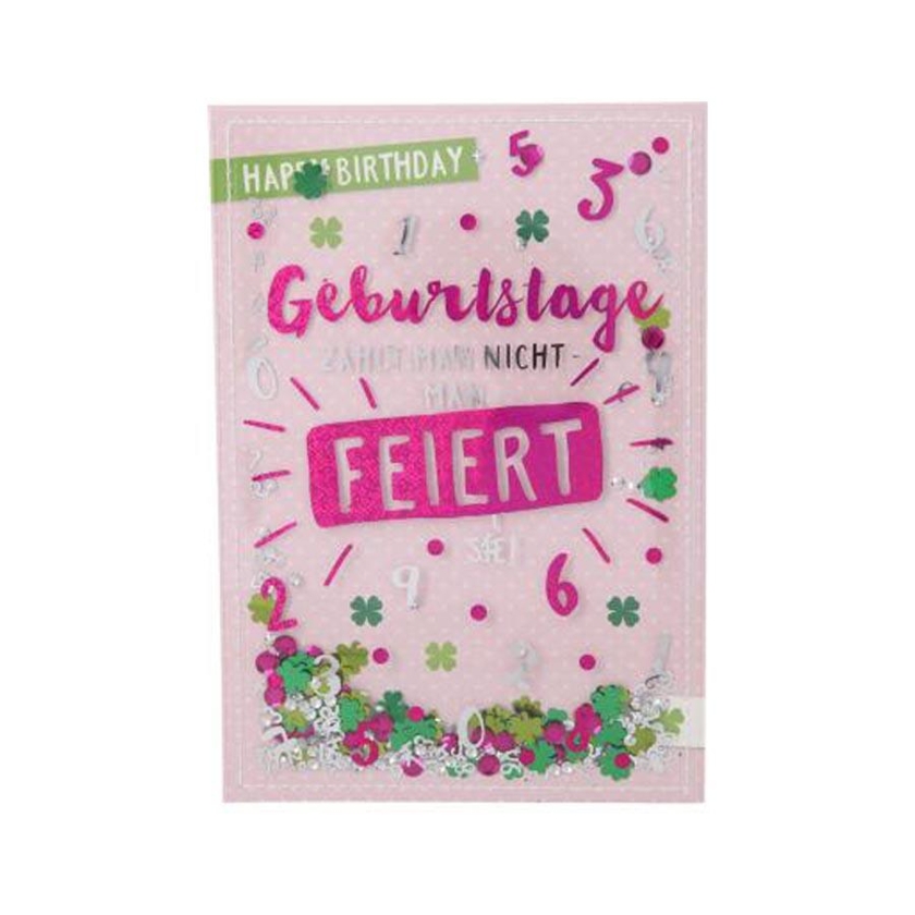 Geburtstagkarte Glitzer Happy Birthday Geburtstage zählt man