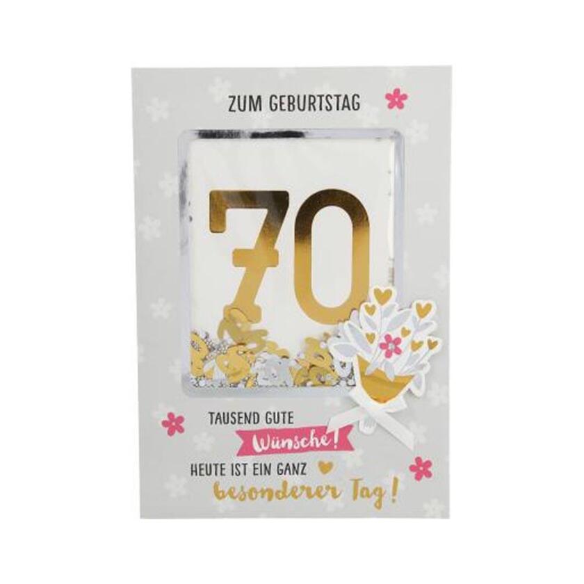 Geburtstagskarte 70 Tausend gute Wünsche Karte zum 70. Geburtstag