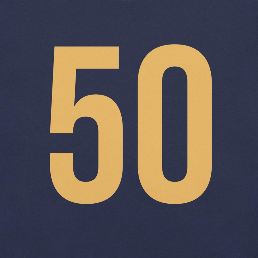 T-Shirt Blanc Numéro 50 Or