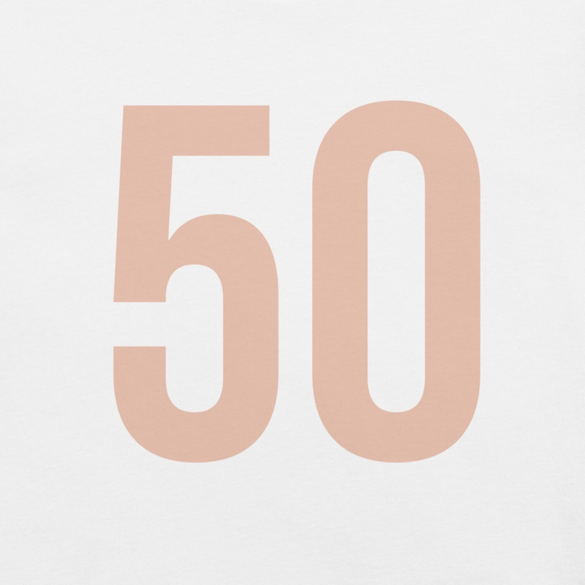 T-Shirt Blanc Numéro 50 Or