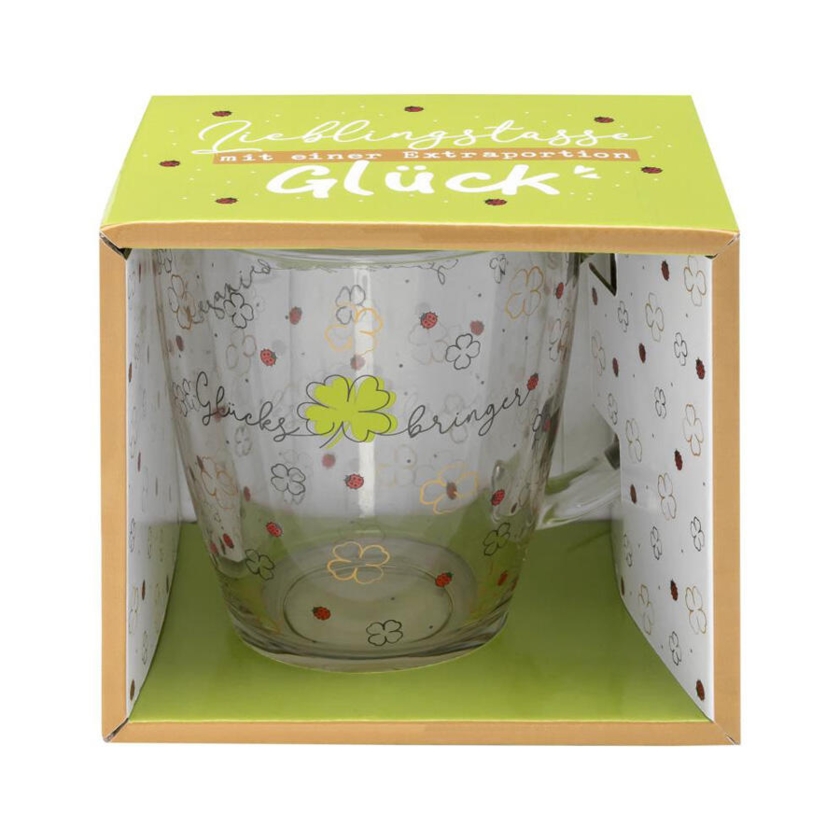 Glastasse Glücksbringer