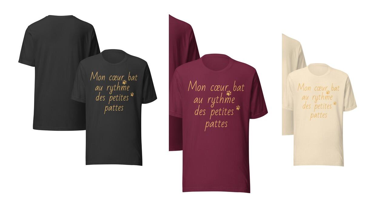 T-Shirt Mon cœur bat au rythme des petites pattes