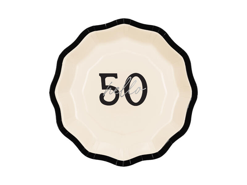 Tischdeko Pappteller Hello 50
