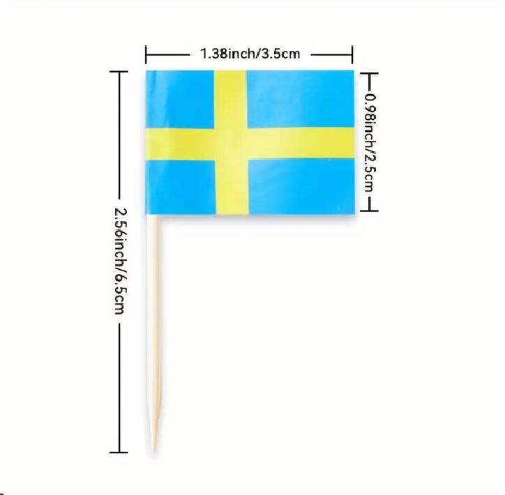 Schweden Flaggen-Picker 100 Stück