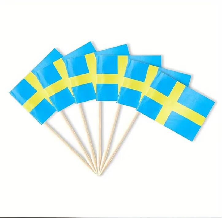 Schweden Flaggen-Picker 100 Stück