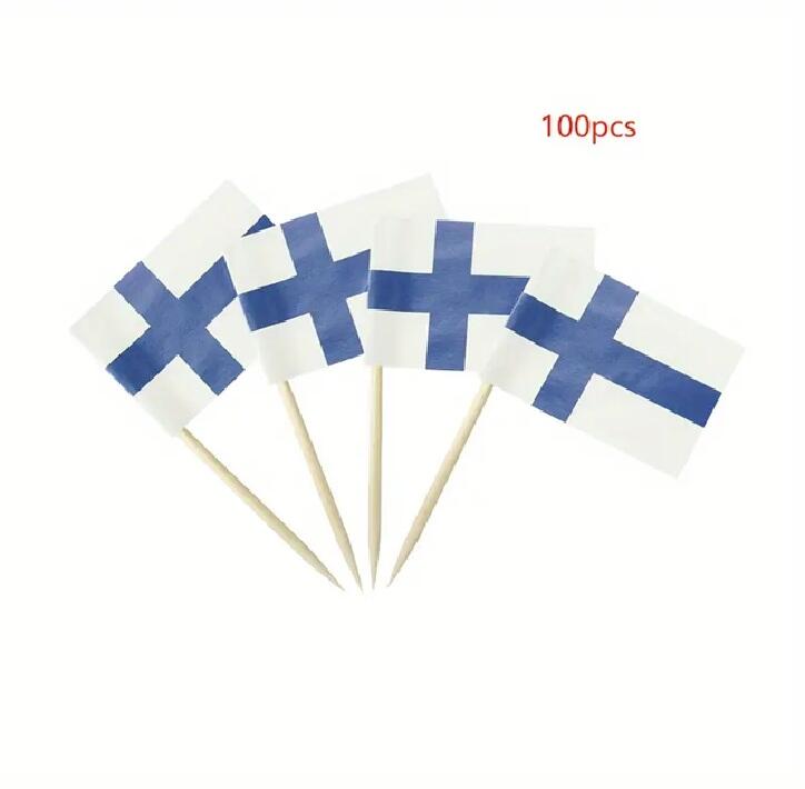 Finnland Flaggen-Picker 100 Stück