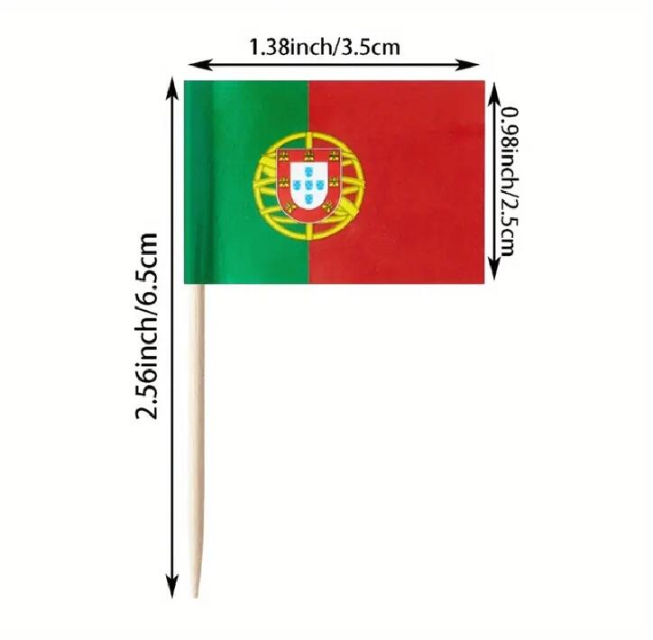 Portugal Flaggen-Picker 100 Stück