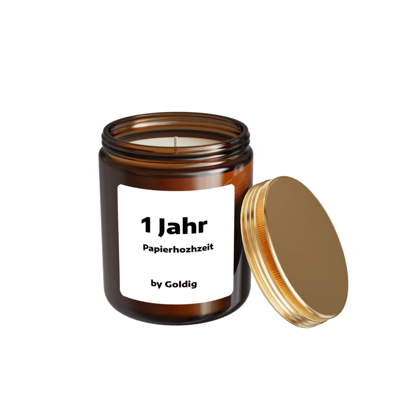 Duftkerze 1 Jahr Papierhochzeit