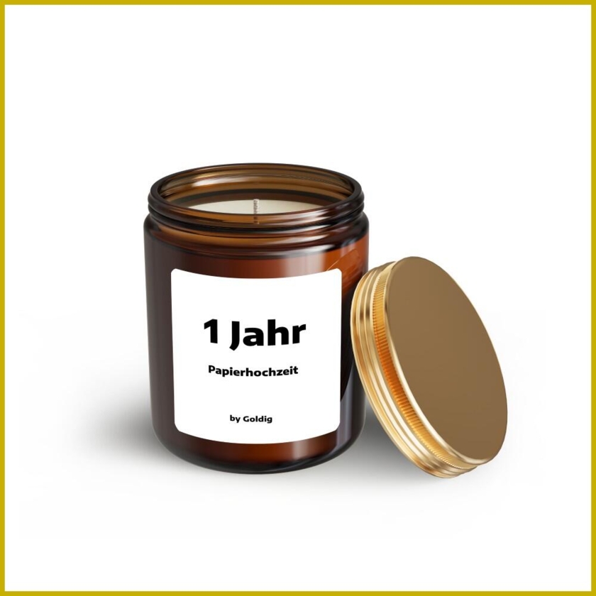 Duftkerze 1 Jahr Papierhochzeit