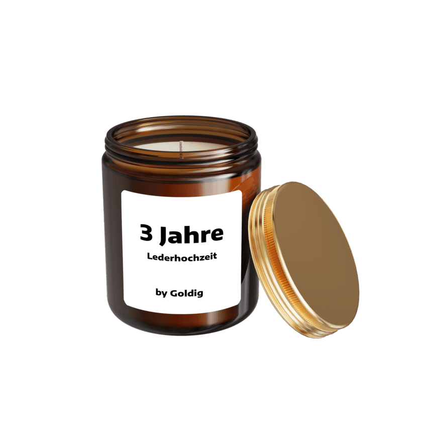 Duftkerze 3 Jahre Lederhochzeit