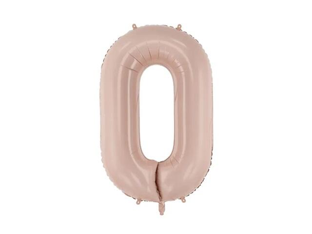 Zahlenballon 0 Dunkel Beiges 72cm