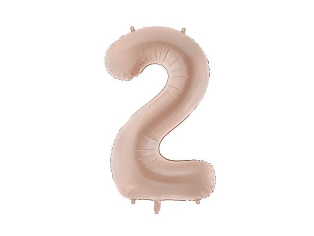 Zahlenballon 2 Dunkel Beiges 72cm