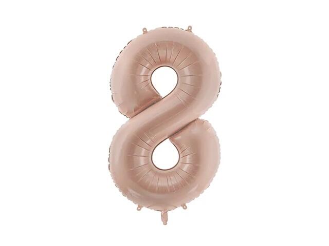 Zahlenballon 8 Dunkel Beige 72cm