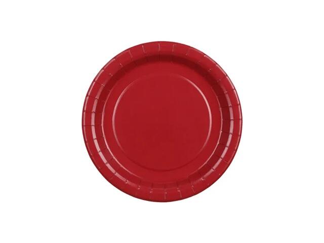 Assiette en carton rose foncé