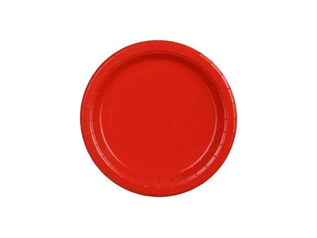 Assiette en carton rose foncé