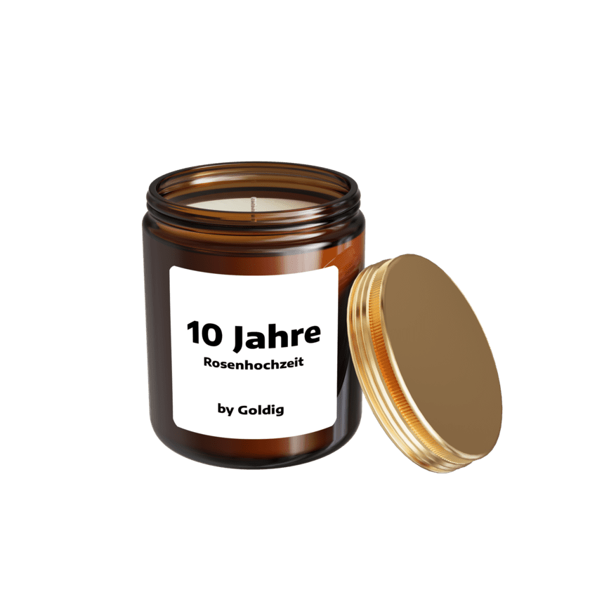 Duftkerze 10 Jahre Rosenhochzeit