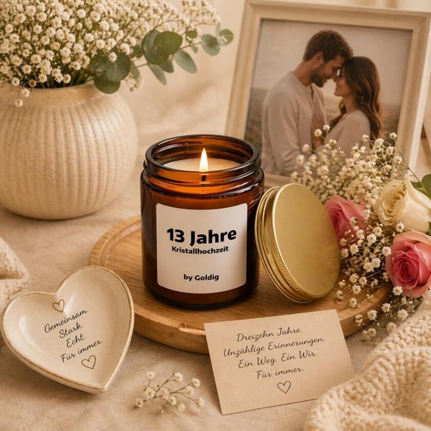 Duftkerze 13 Jahre Kristallhochzeit