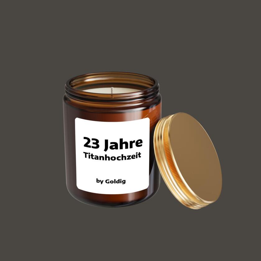 Duftkerze 23 Jahre Titanhochzeit